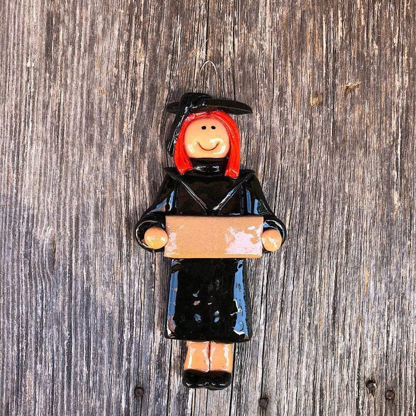 Tis The Season Christmas Ornaments miscellaneous Female / Red Solid Black Gown Graduate