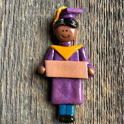 Tis The Season Christmas Ornaments miscellaneous Male / Black / African American Purple and Gold Graduate