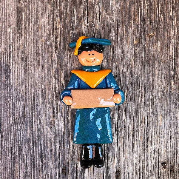 Tis The Season Christmas Ornaments miscellaneous Male / Black Blue and Gold Graduate