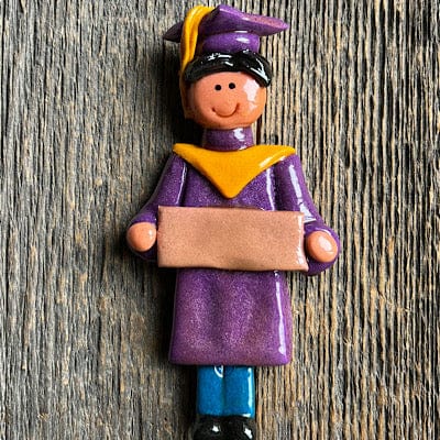 Tis The Season Christmas Ornaments miscellaneous Male / Black / Caucasian Purple and Gold Graduate