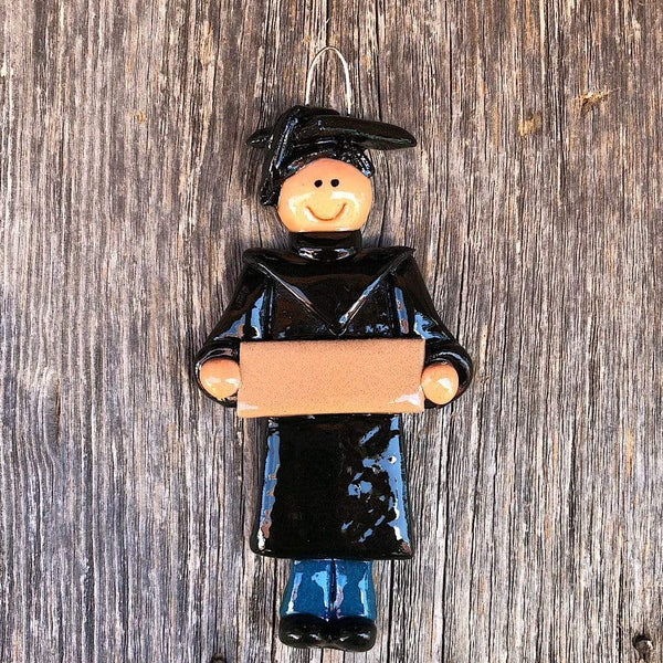 Tis The Season Christmas Ornaments miscellaneous Male / Black Solid Black Gown Graduate