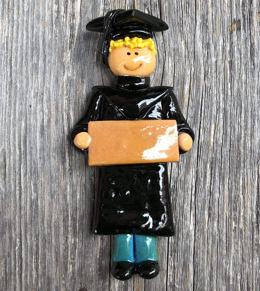 Tis The Season Christmas Ornaments miscellaneous Male / Blonde Solid Black Gown Graduate