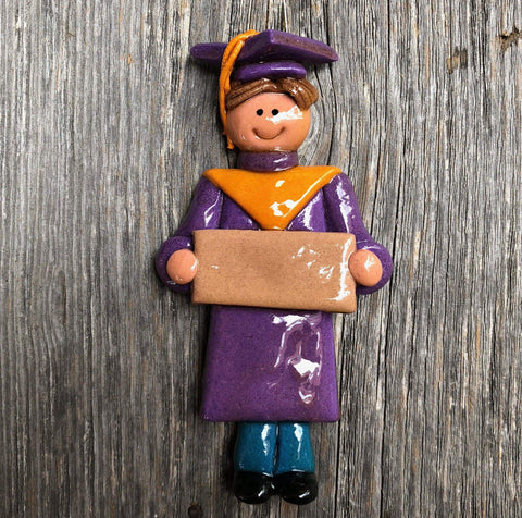 Tis The Season Christmas Ornaments miscellaneous Male / Brown / Caucasian Purple and Gold Graduate