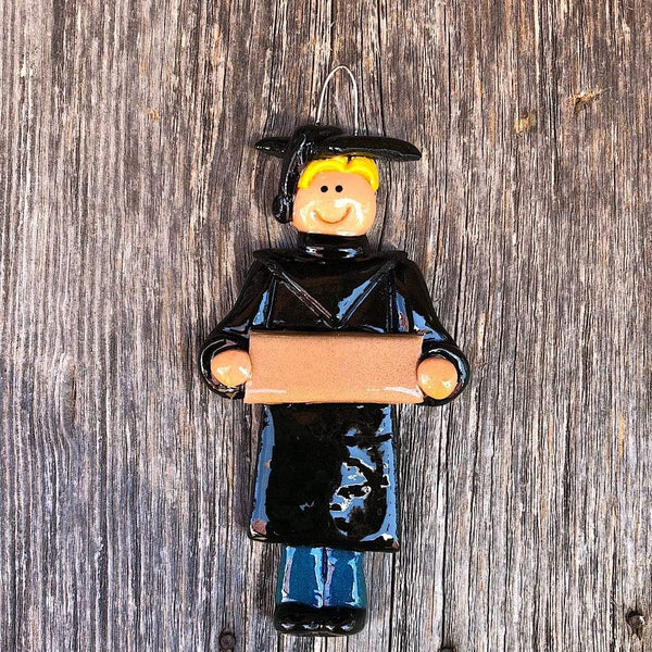 Tis The Season Christmas Ornaments miscellaneous Solid Black Gown Graduate