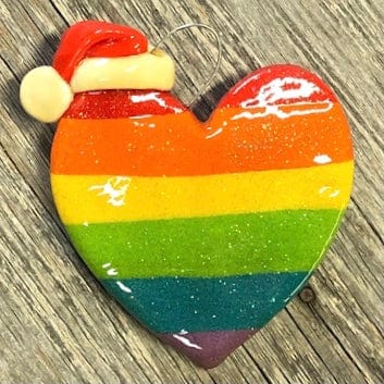 Tis The Season Christmas Ornaments Rainbow Heart Ornament
