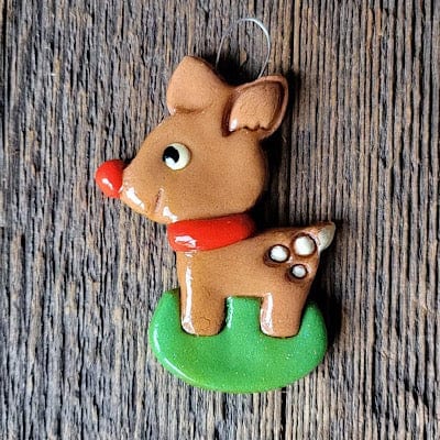 Tis The Season Christmas Ornaments Red Collar Little Rudolph Ornament