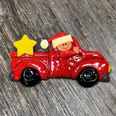 Tis The Season Christmas Ornaments Santa Red Truck Ornament
