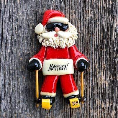 Tis The Season Christmas Ornaments Santa Skier Ornament