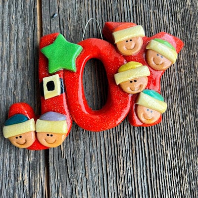 Tis The Season Christmas Ornaments Six heads Joy family large