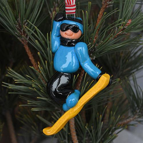 Tis The Season Christmas Ornaments Sports Blue Snowboarder Ornament Male