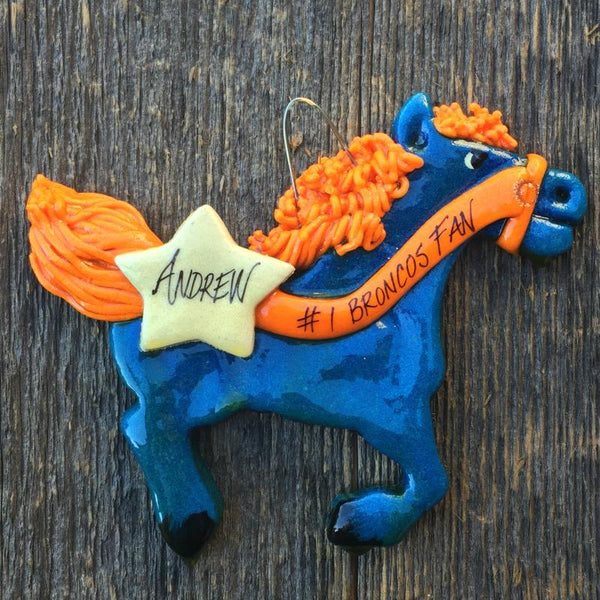 Tis The Season Christmas Ornaments Sports Bronco Ornament