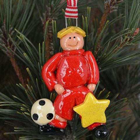 Tis The Season Christmas Ornaments Sports Junior Soccer Player Boy