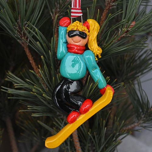 Tis The Season Christmas Ornaments Sports Snowboarder Ornament Female