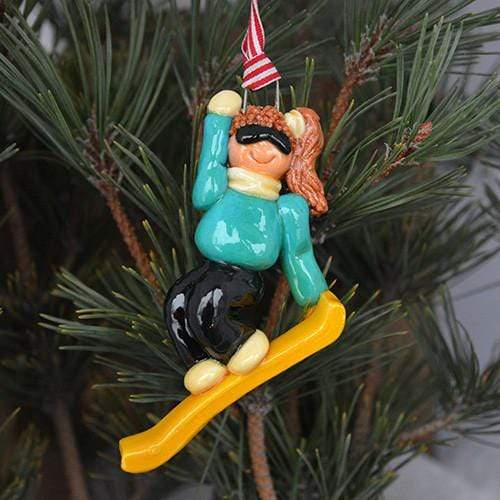 Tis The Season Christmas Ornaments Sports Snowboarder Ornament Female