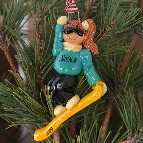 Tis The Season Christmas Ornaments Sports Snowboarder Ornament Female