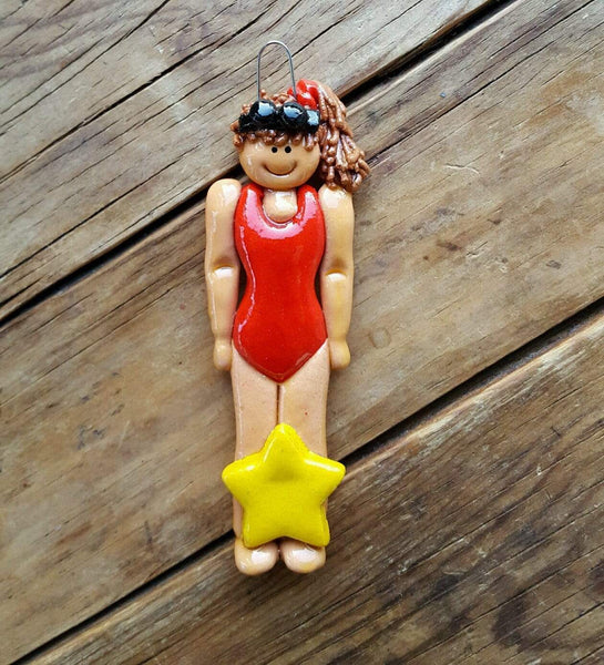 Tis The Season Christmas Ornaments Swimmer Ornament Female
