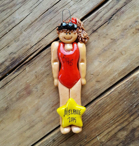 Tis The Season Christmas Ornaments Swimmer Ornament Female
