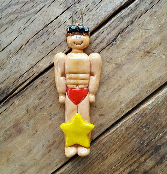 Tis The Season Christmas Ornaments Swimmer Ornament Male