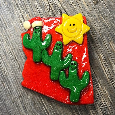 Tis The Season Christmas Ornaments Three cactus Arizona Cactus Family Ornament