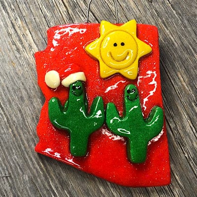Tis The Season Christmas Ornaments Two cactus Arizona Cactus Family Ornament