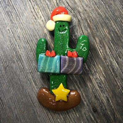 Tis The Season Christmas Ornaments Two packages Cactus with Packages