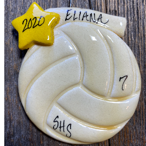 Tis The Season Christmas Ornaments Volleyball with Star Ornament