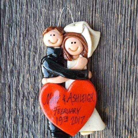 Tis The Season Christmas Ornaments wedding ornament Brown / Brown Bride and Groom Ornament