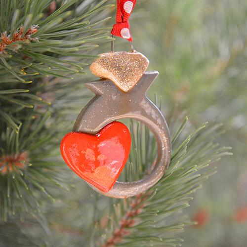 Tis The Season Christmas Ornaments wedding ornament Engagement Ring Ornament