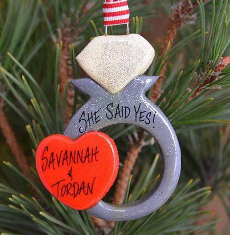 Tis The Season Christmas Ornaments wedding ornament Engagement Ring Ornament