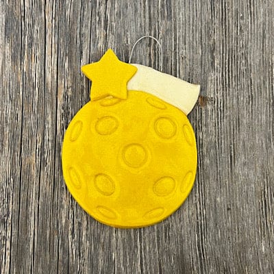 Tis The Season Christmas Ornaments Yellow Pickleball